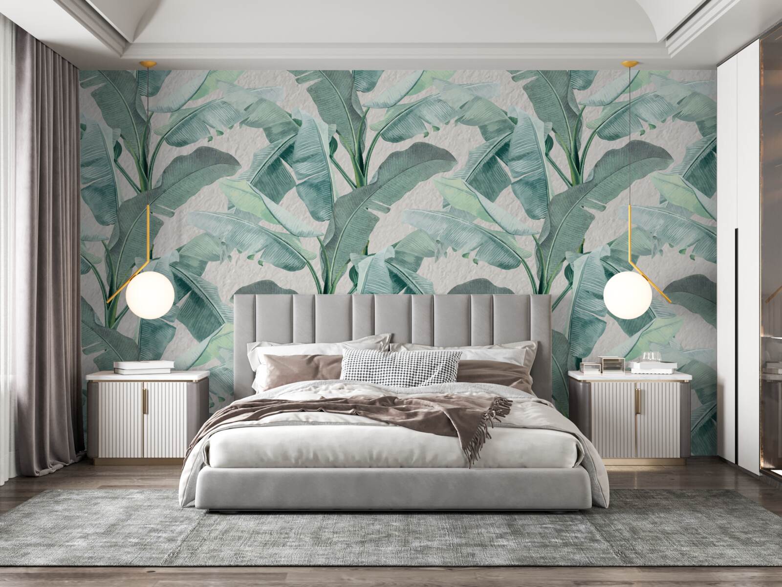 Fotobehang varenbladeren zijn lichtgroen