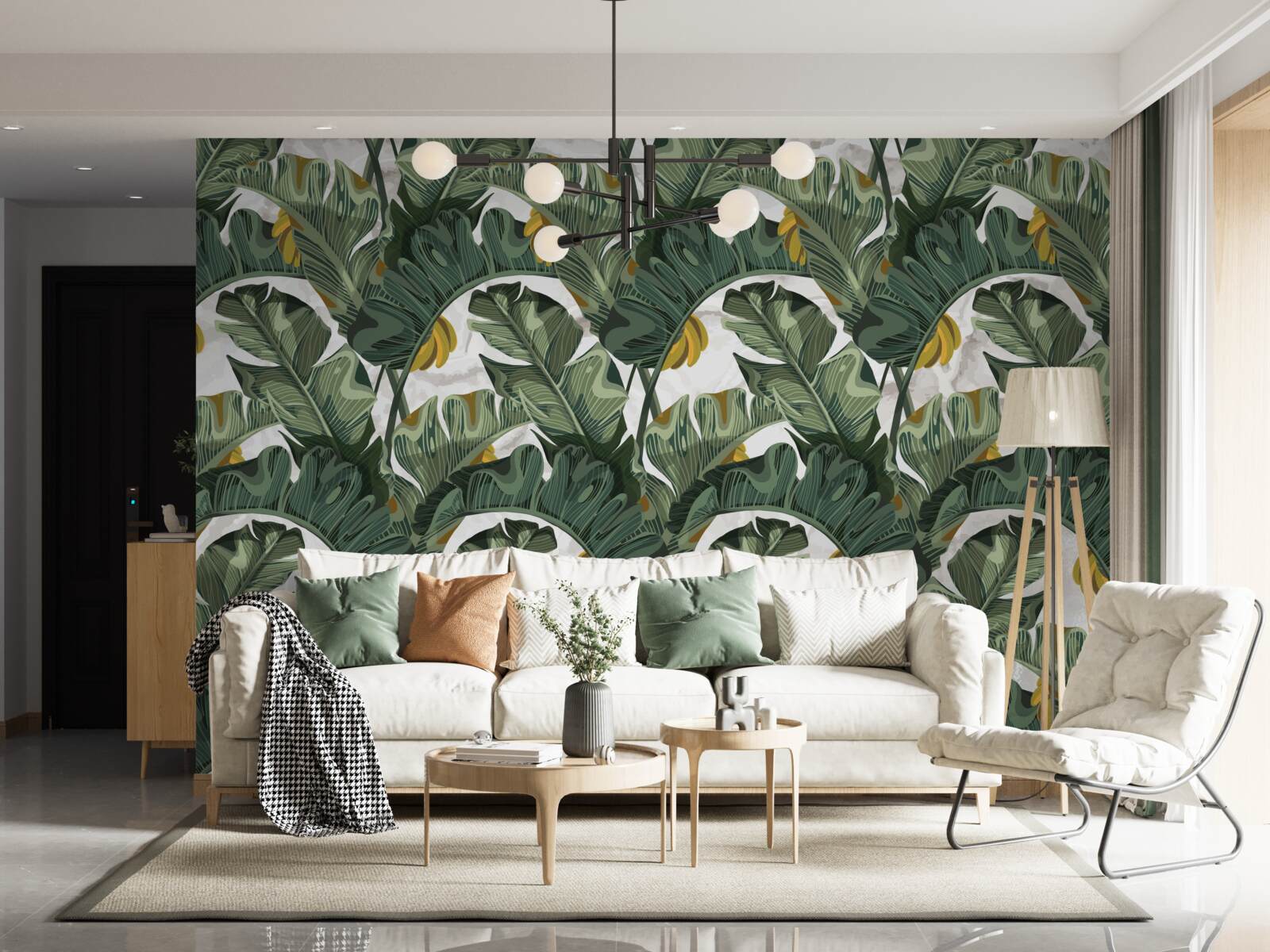 Fotobehang abstract beeld van varenbladeren