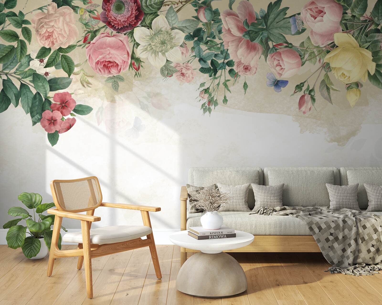 Fotobehang roze bloemknoppen in verschillende tinten