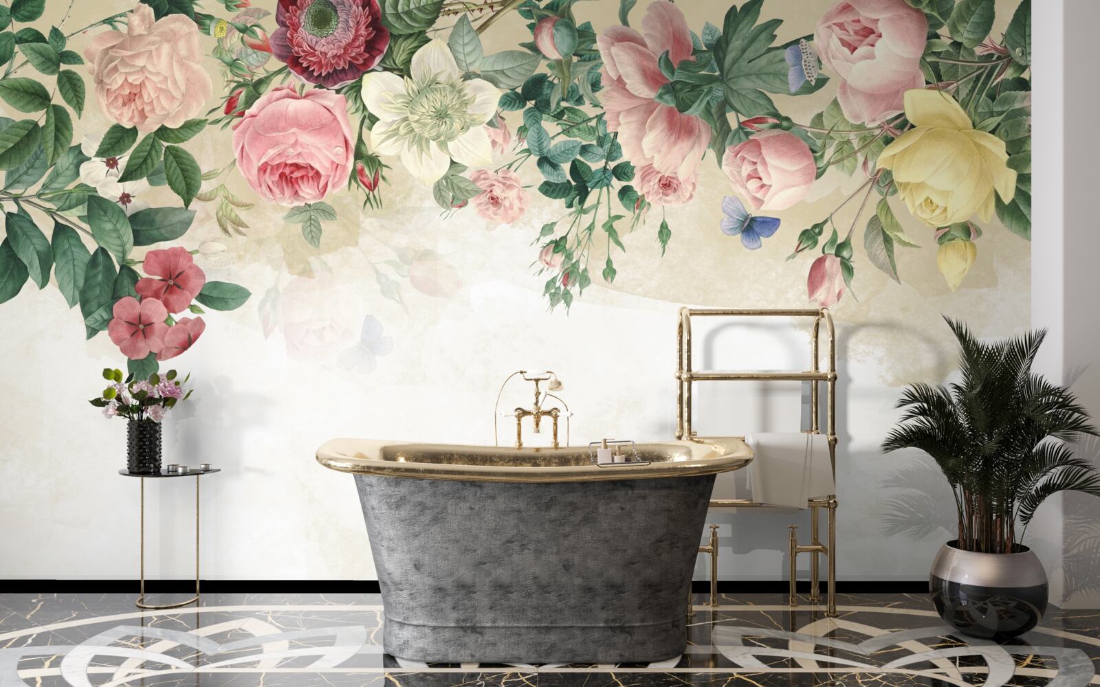 Fotobehang roze bloemknoppen in verschillende tinten