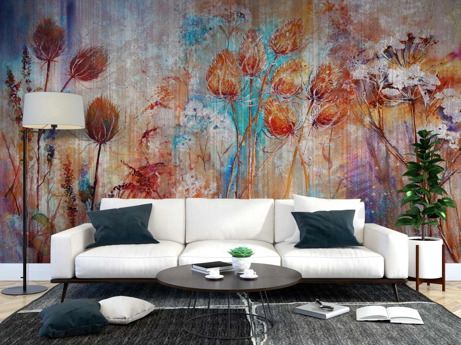 Fotobehang verscheidenheid aan bloeikleuren