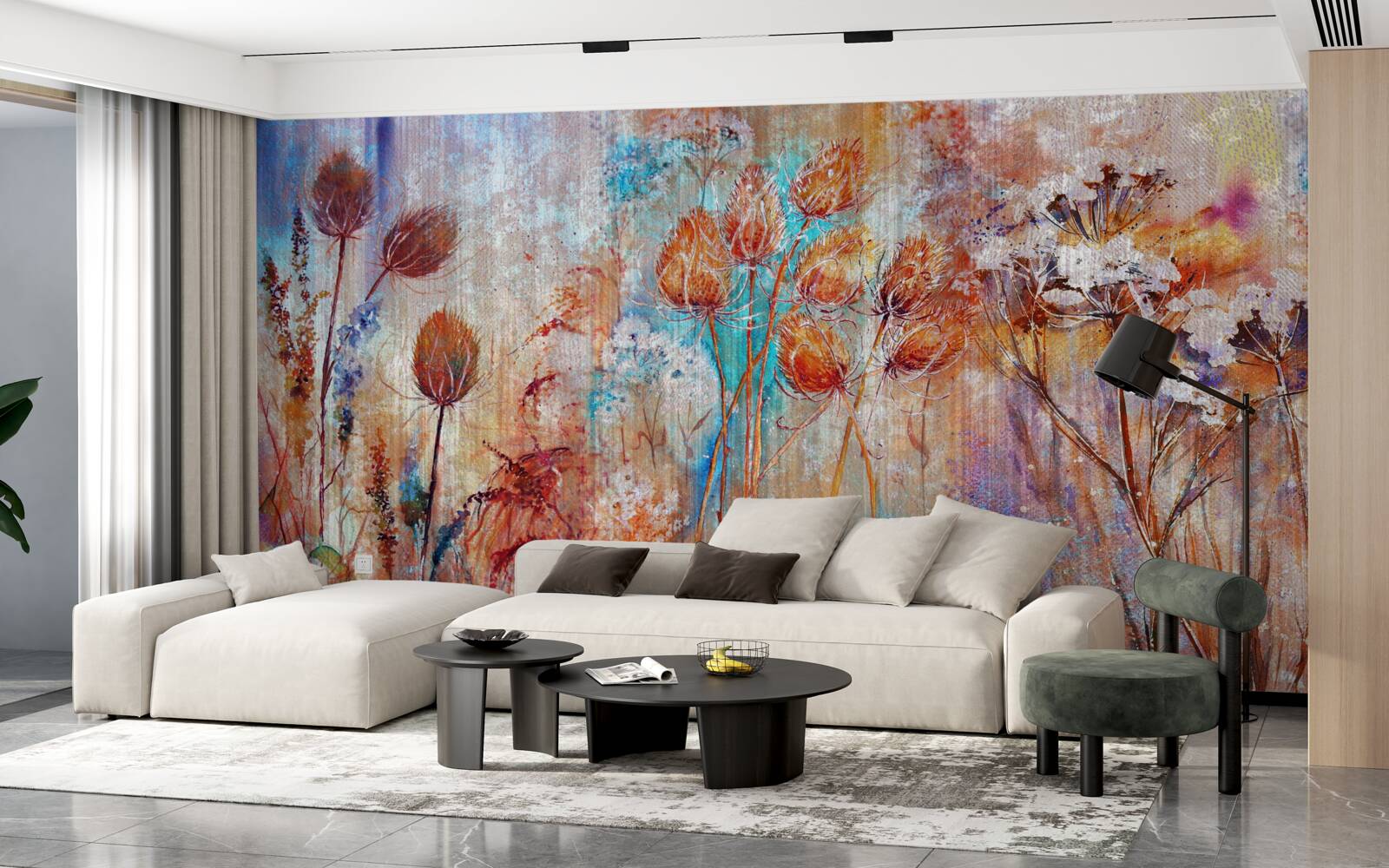 Fotobehang verscheidenheid aan bloeikleuren