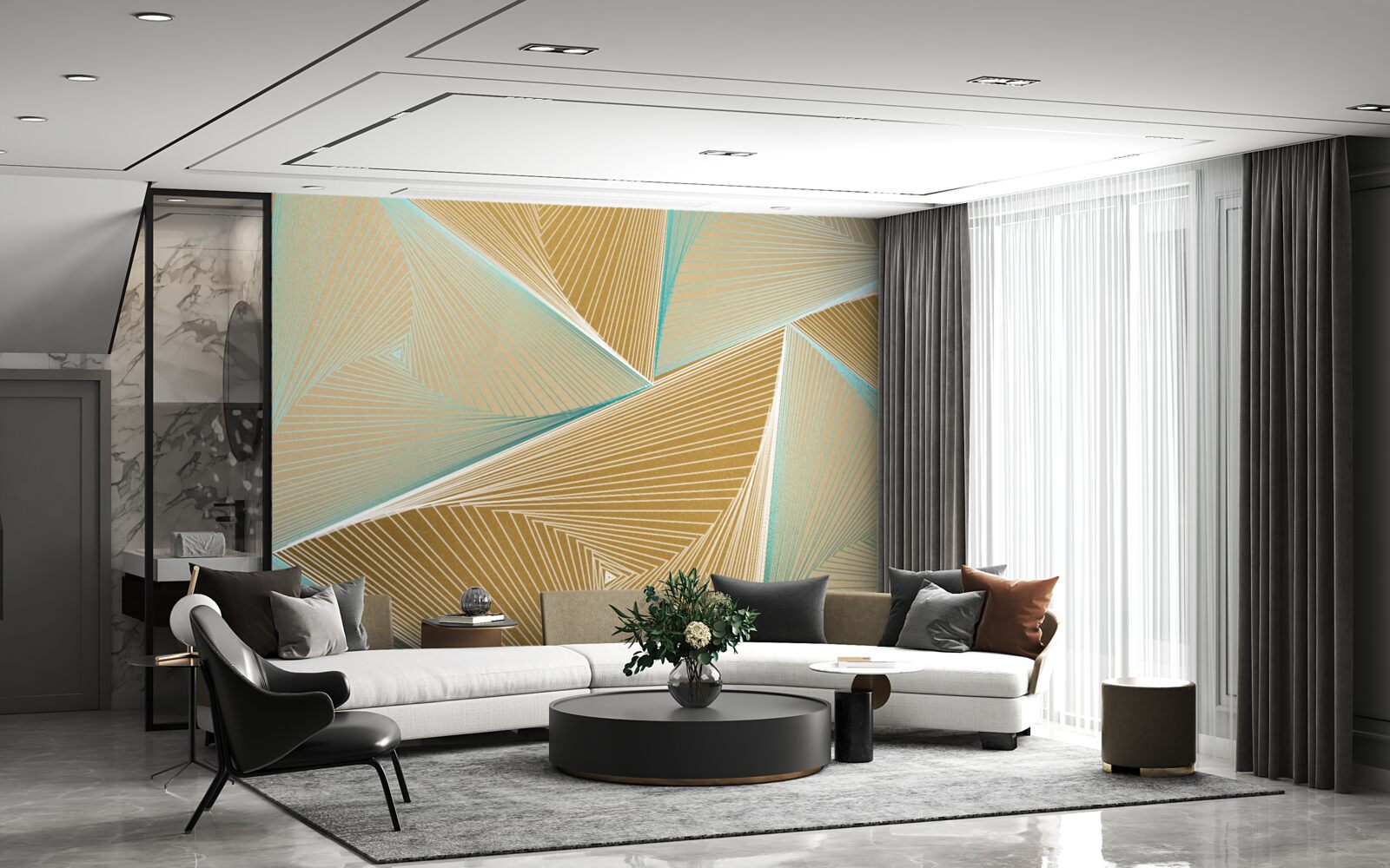 Fotobehang aantrekkingskracht van aquamarijn