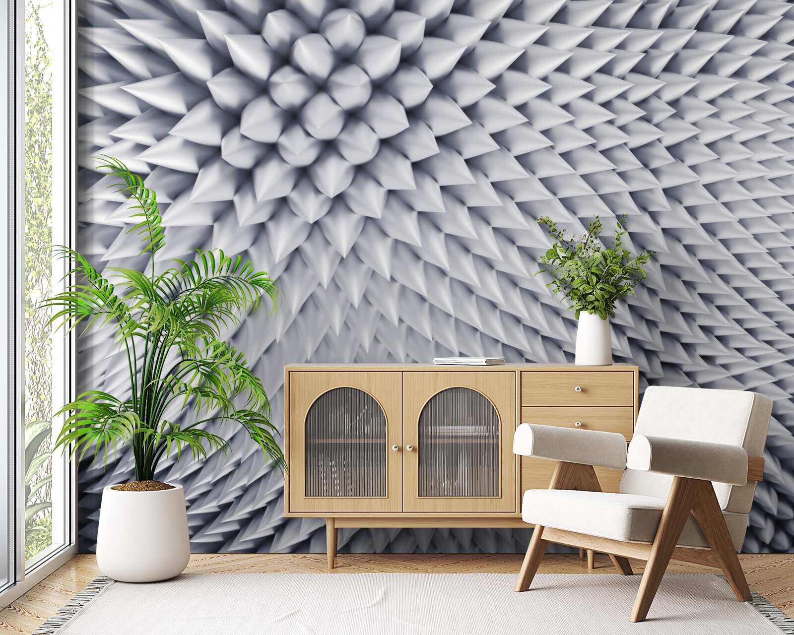 Fotobehang textuur bestaande uit puntige pieken