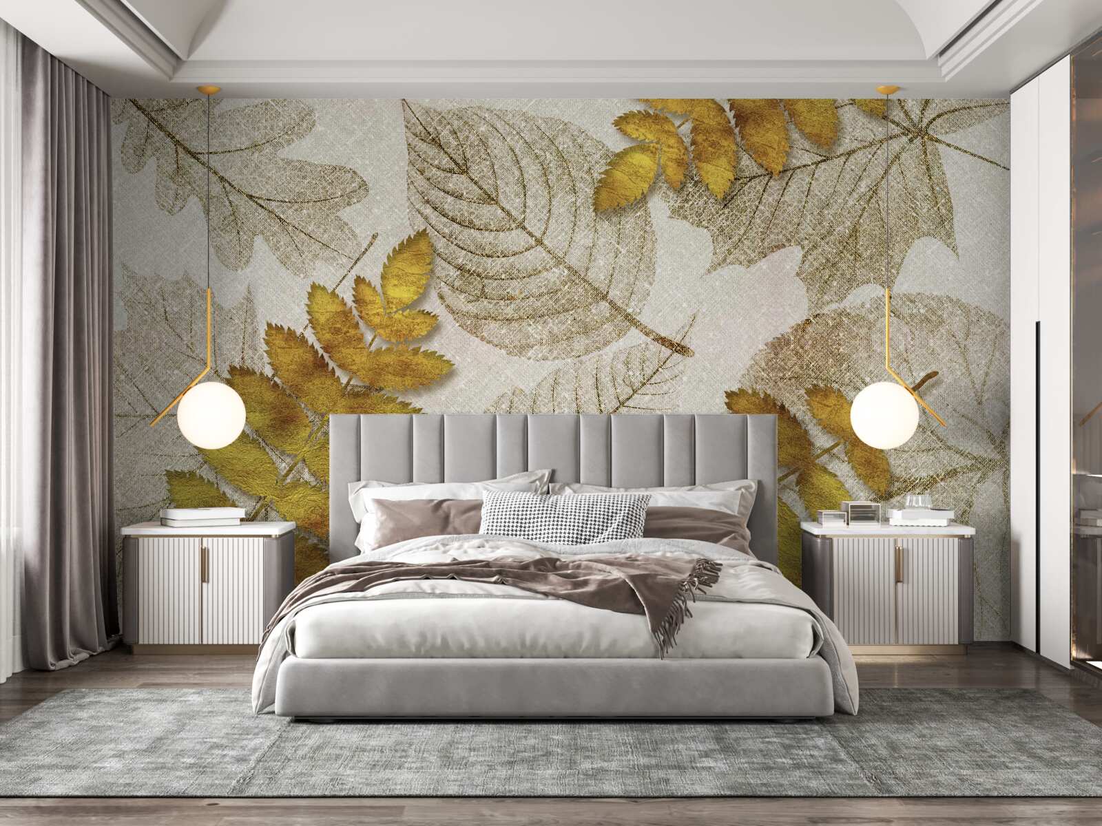 Fotobehang een jungle bedekt met goud