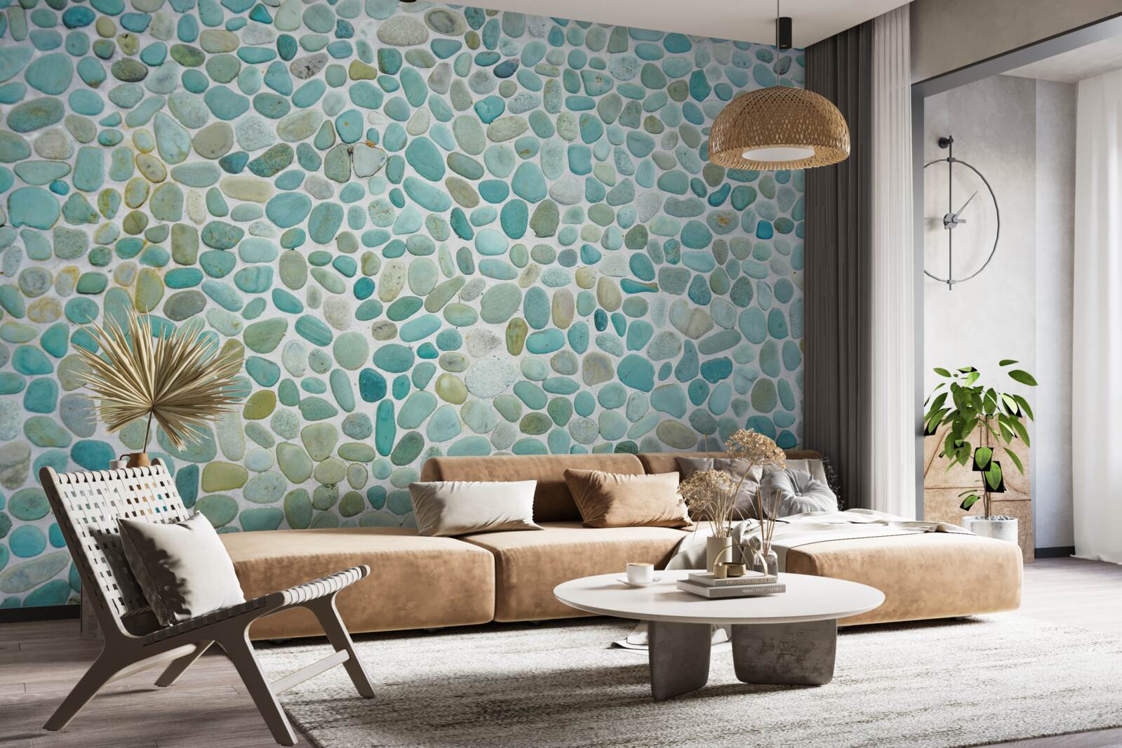 Fotobehang blauwe stenen van de zee