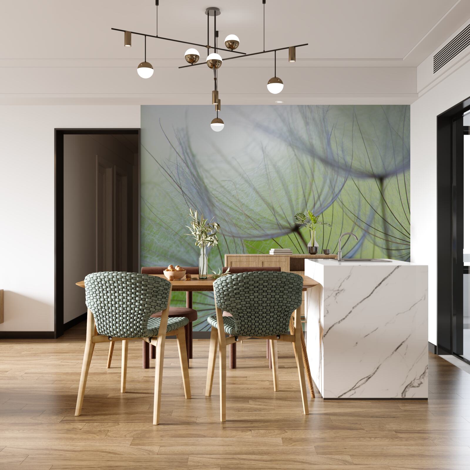 Fotobehang de paardenbloemen verdord in de herfst