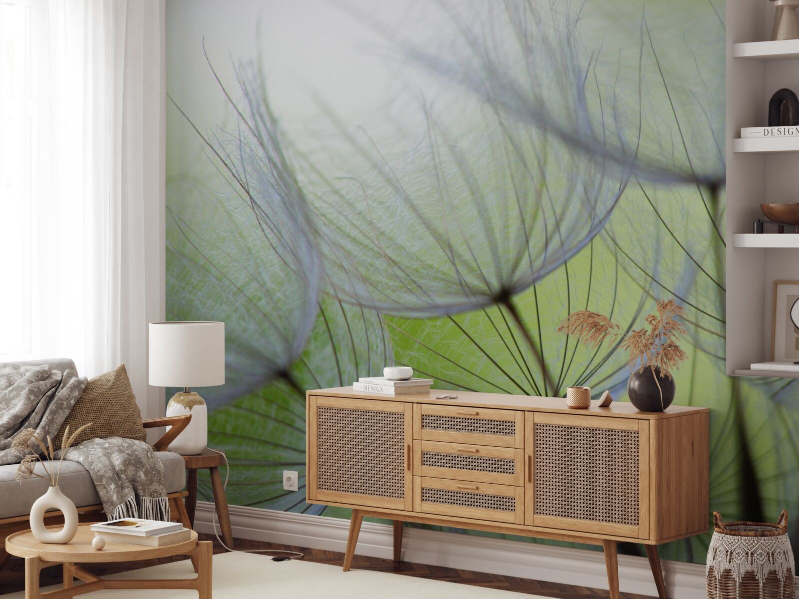 Fotobehang de paardenbloemen verdord in de herfst