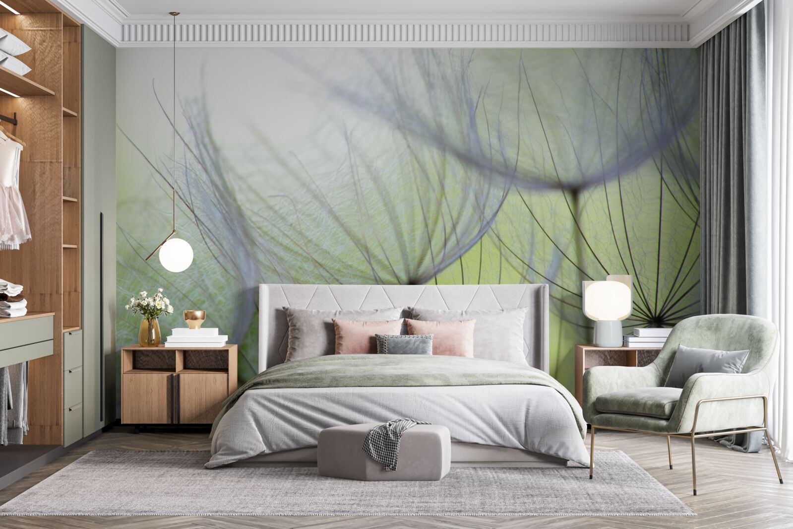 Fotobehang de paardenbloemen verdord in de herfst