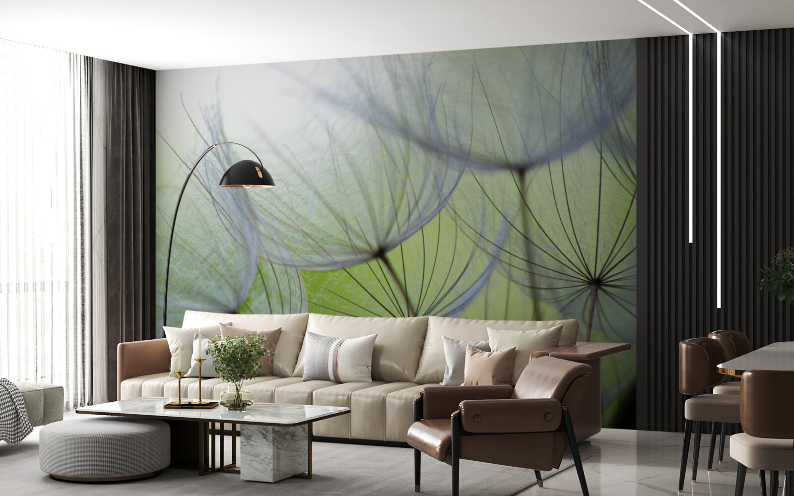 Fotobehang de paardenbloemen verdord in de herfst