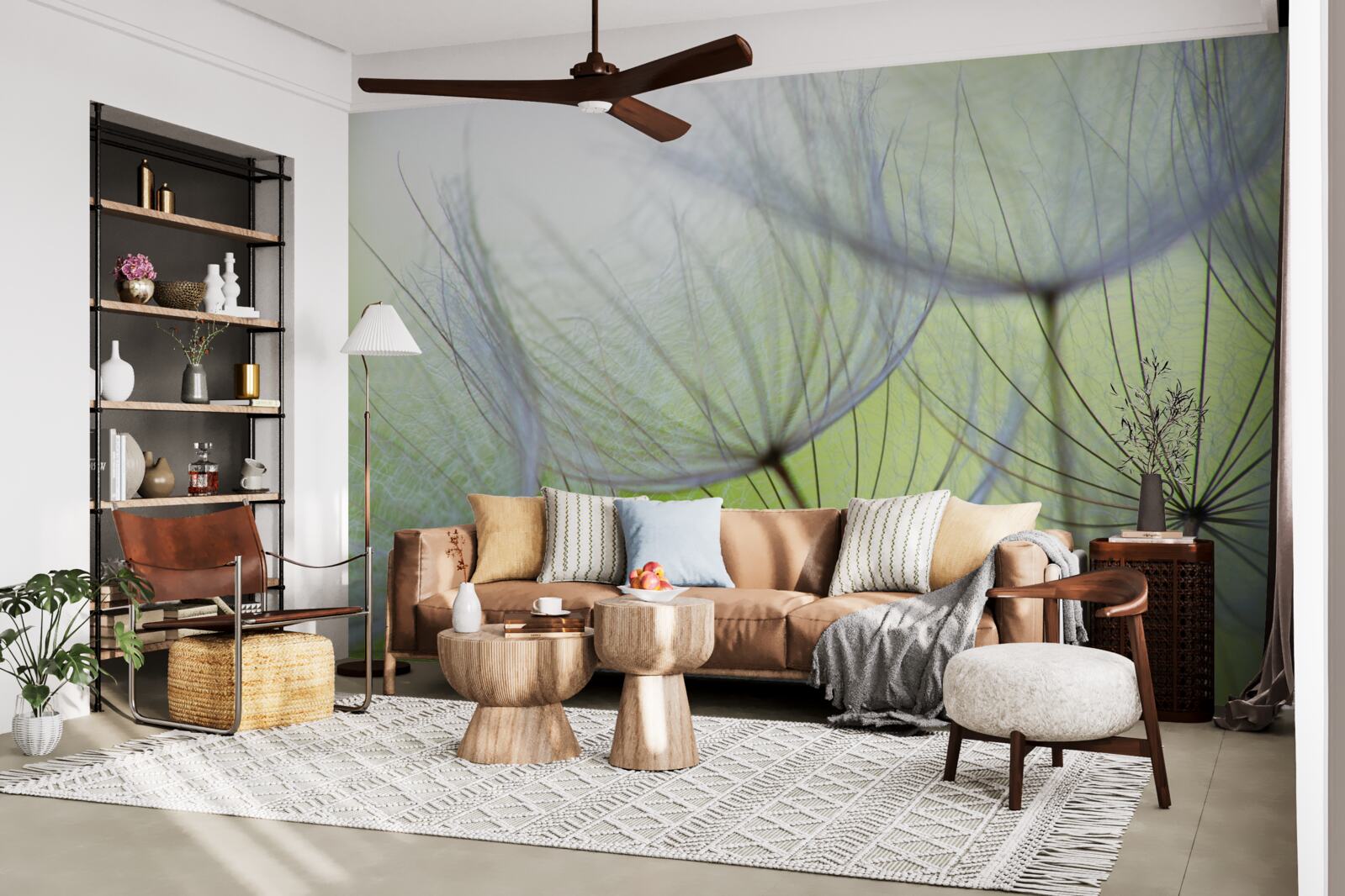 Fotobehang de paardenbloemen verdord in de herfst