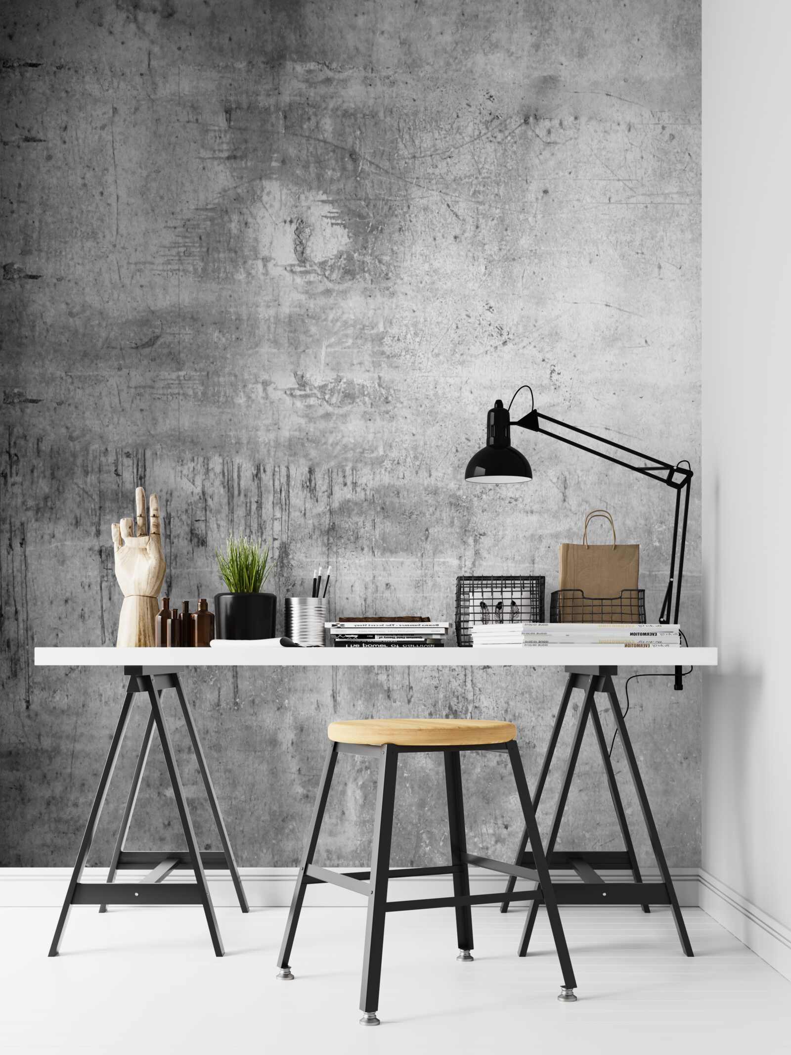 Fotobehang metalen oppervlak in grijstinten