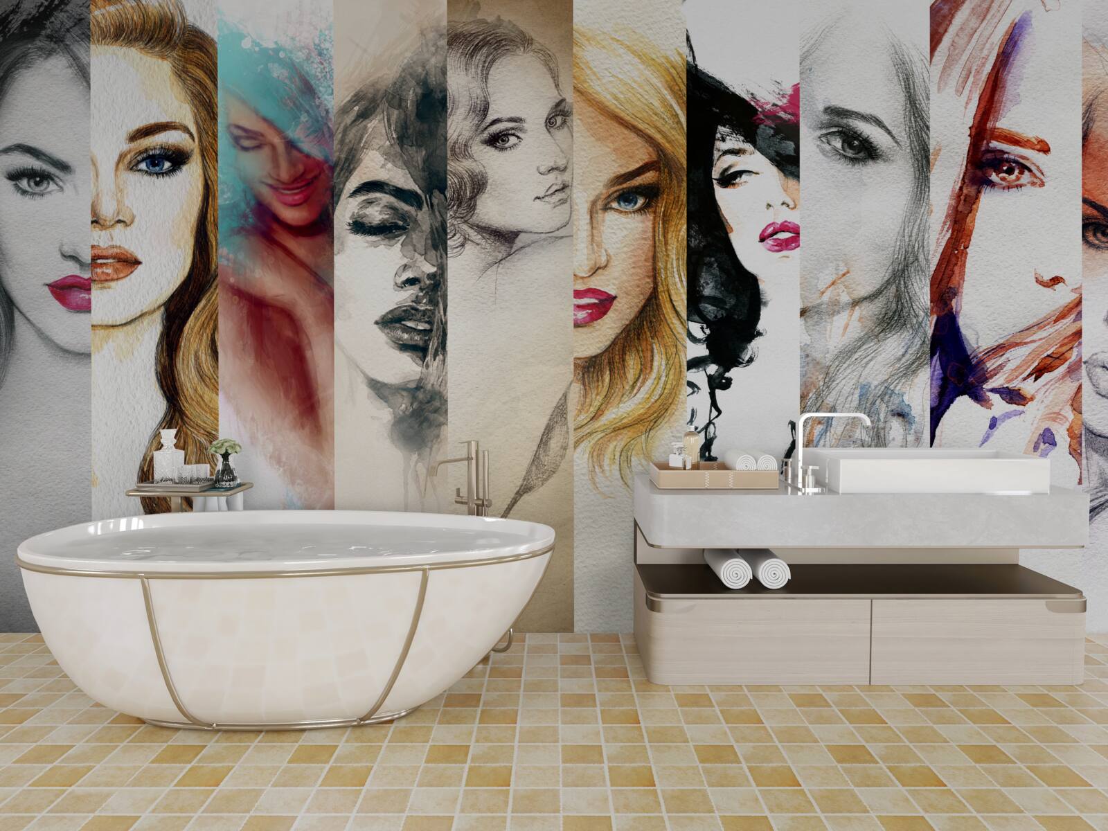 Fotobehang beelden van vrouwen