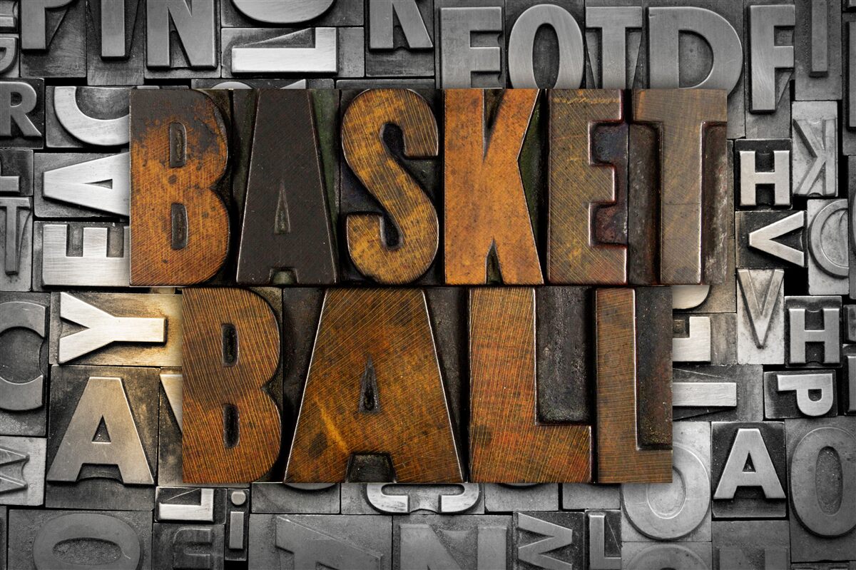 Fotobehang "basketbal" gegraveerd op metaal