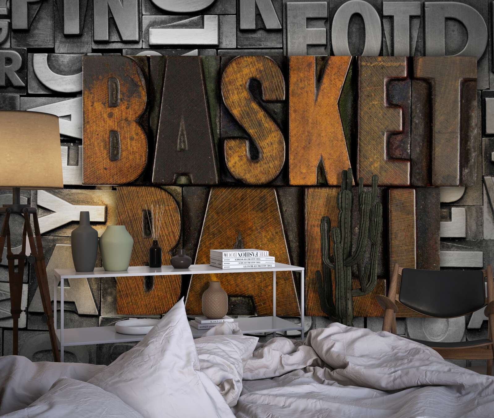 Fotobehang "basketbal" gegraveerd op metaal