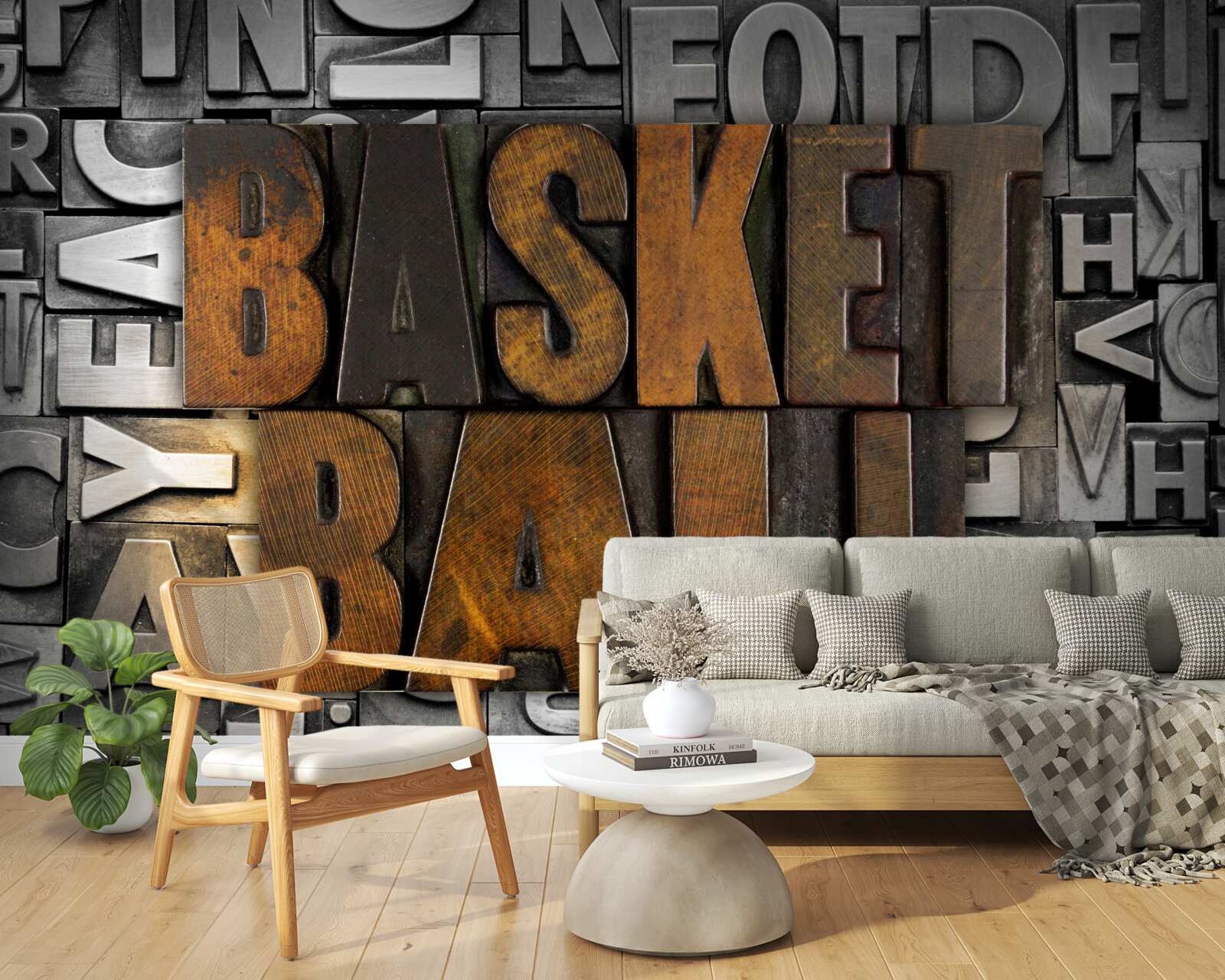 Fotobehang "basketbal" gegraveerd op metaal