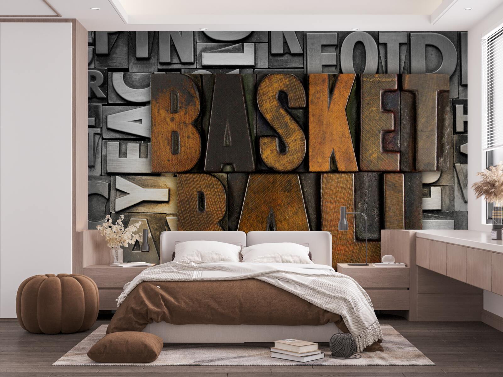 Fotobehang "basketbal" gegraveerd op metaal