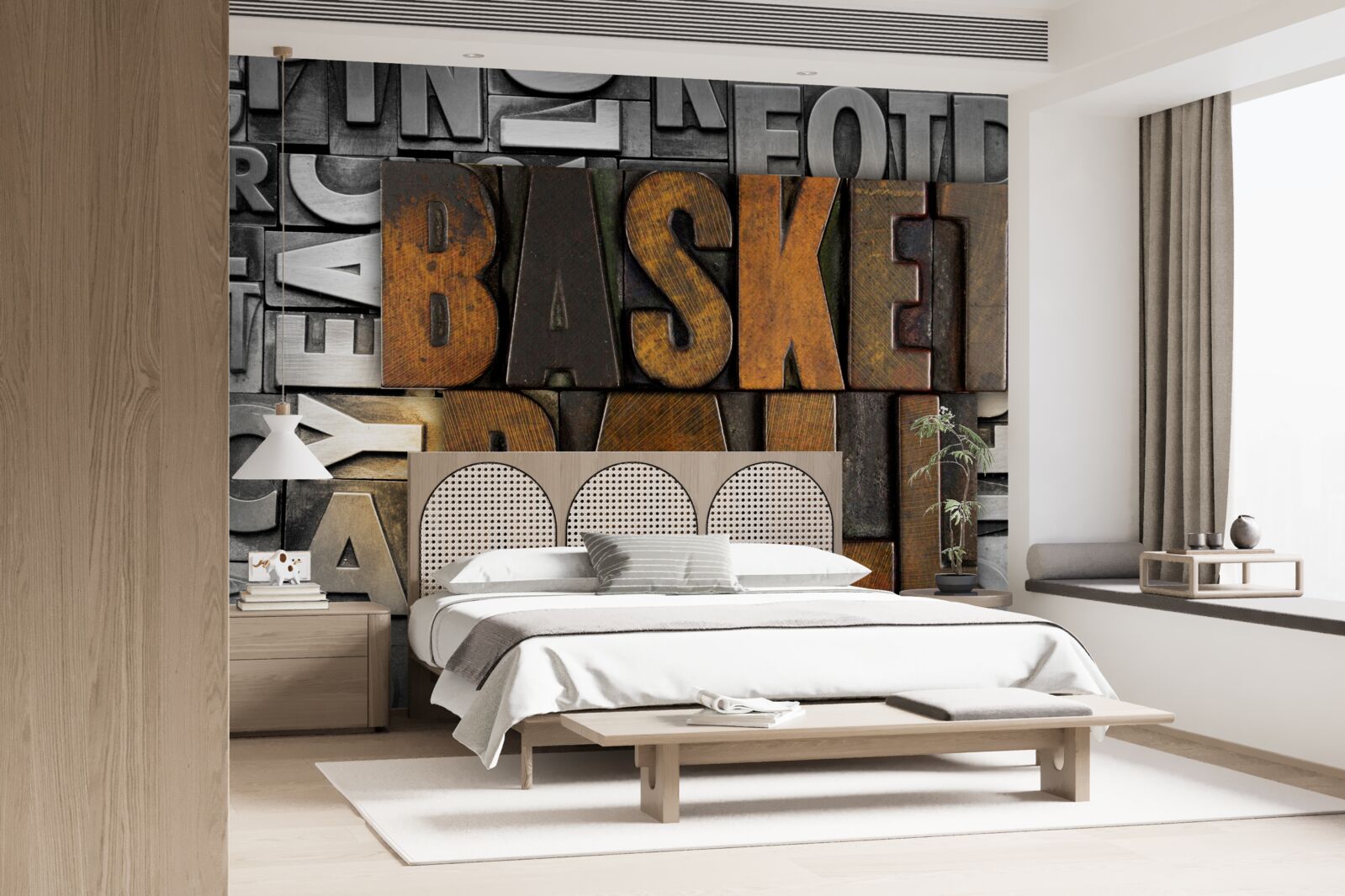 Fotobehang "basketbal" gegraveerd op metaal