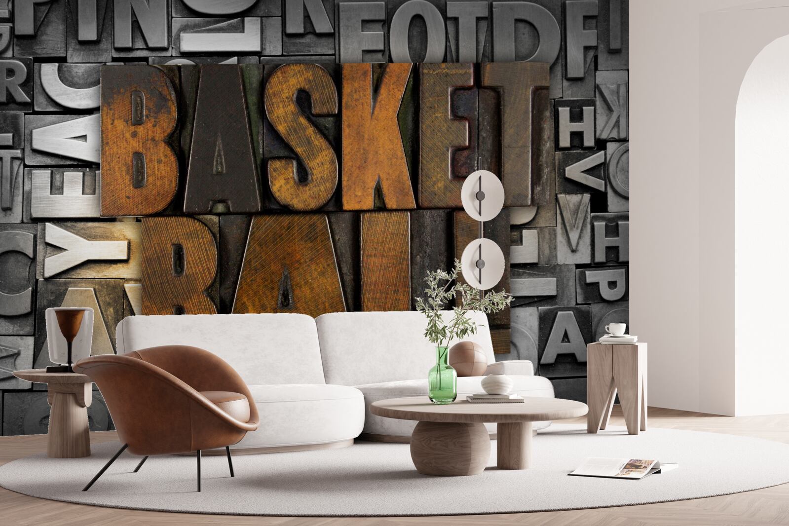 Fotobehang "basketbal" gegraveerd op metaal