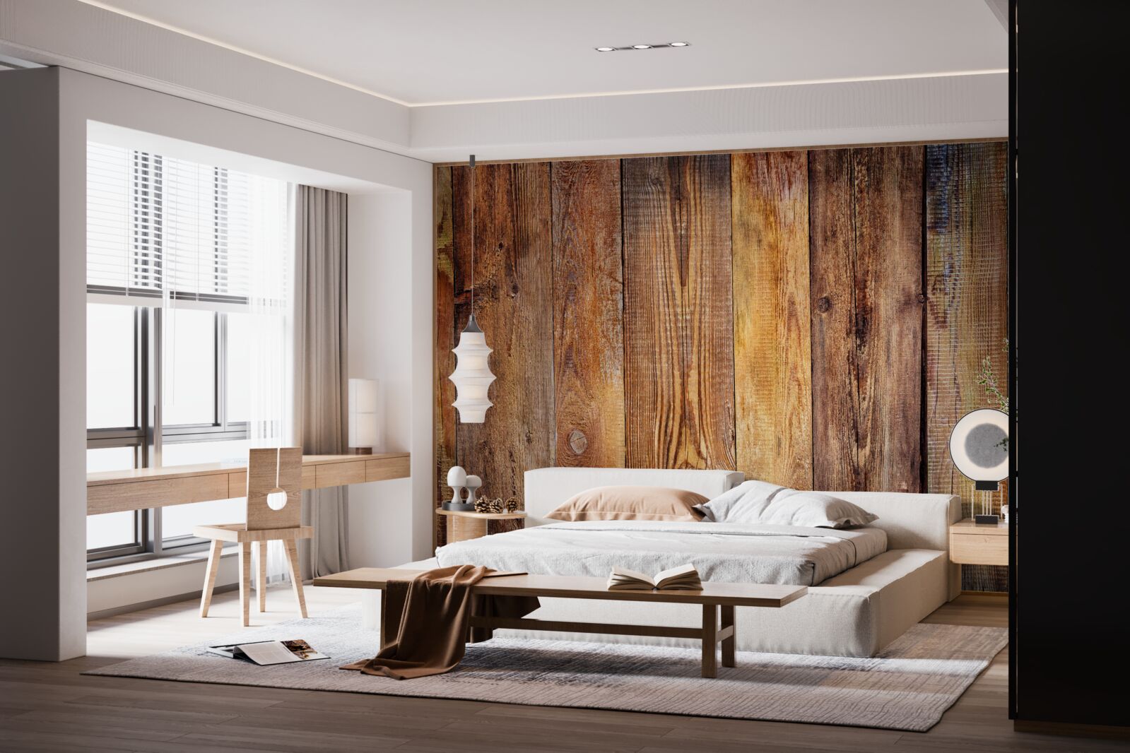 Fotobehang Verticaal gelegde parketplanken