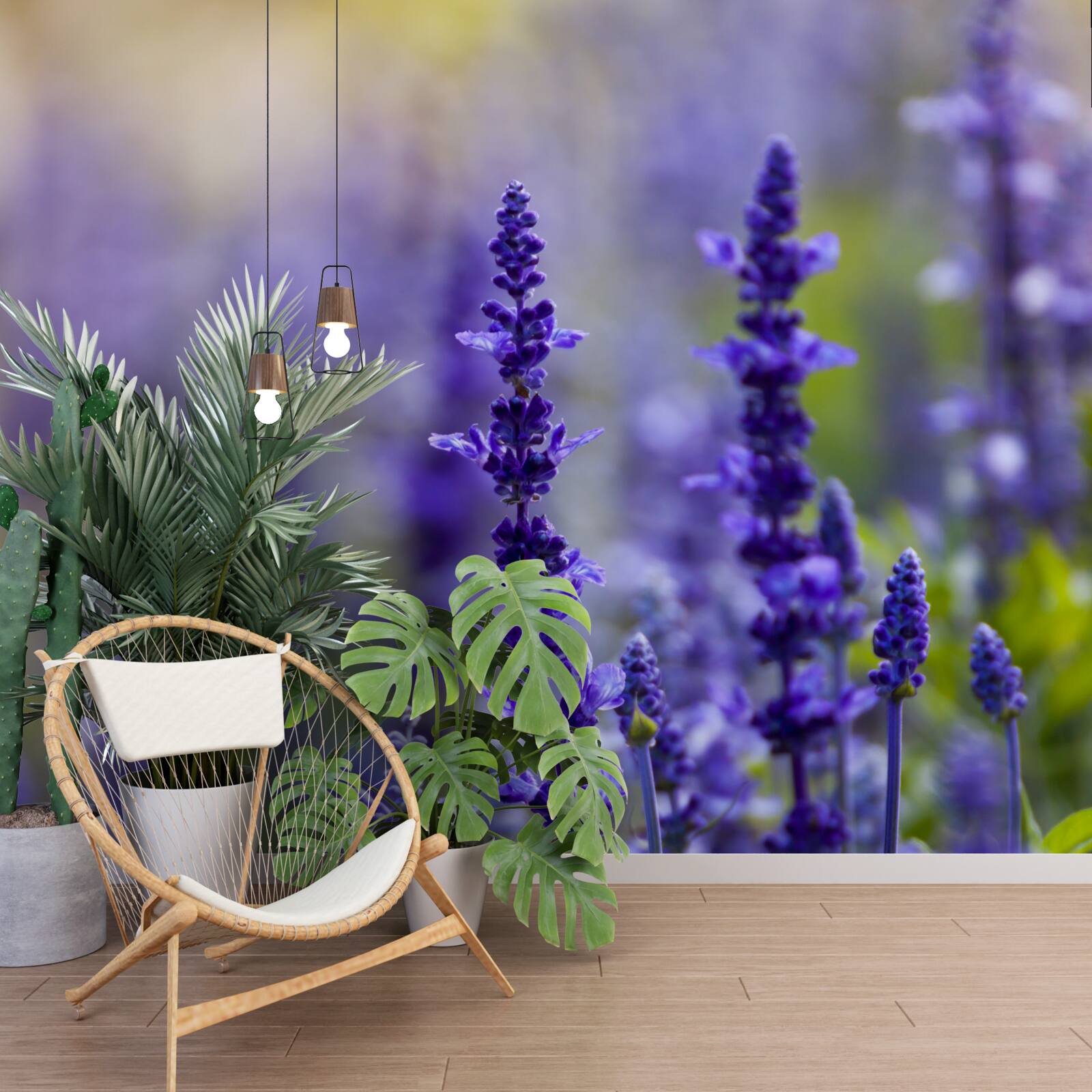 Fotobehang macrofoto van paarse lavendel