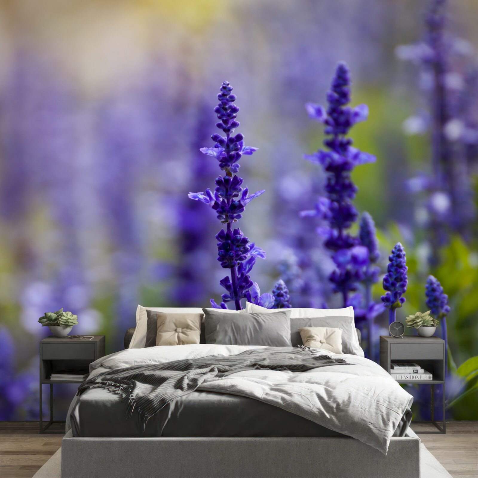 Fotobehang macrofoto van paarse lavendel