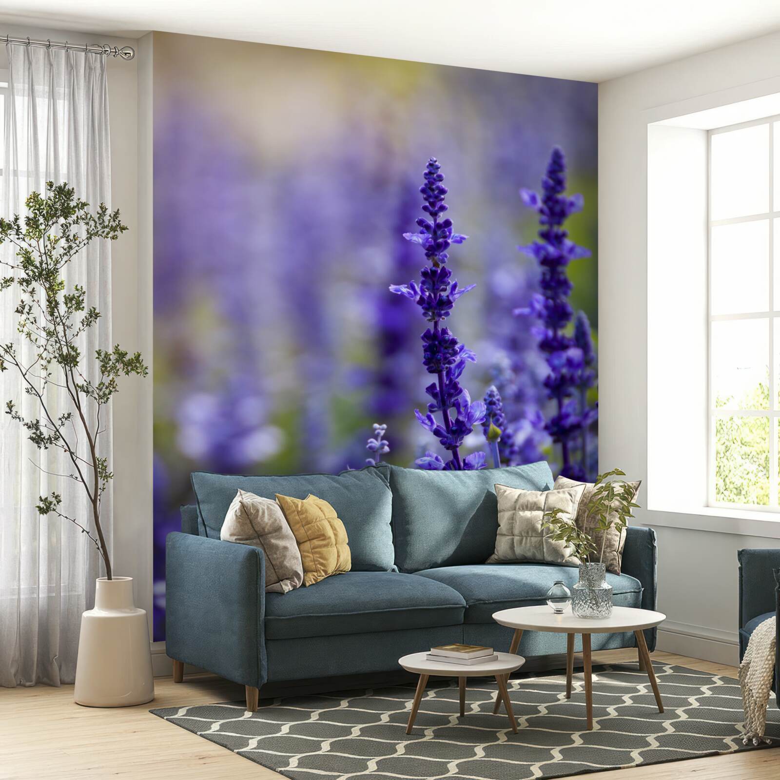 Fotobehang macrofoto van paarse lavendel