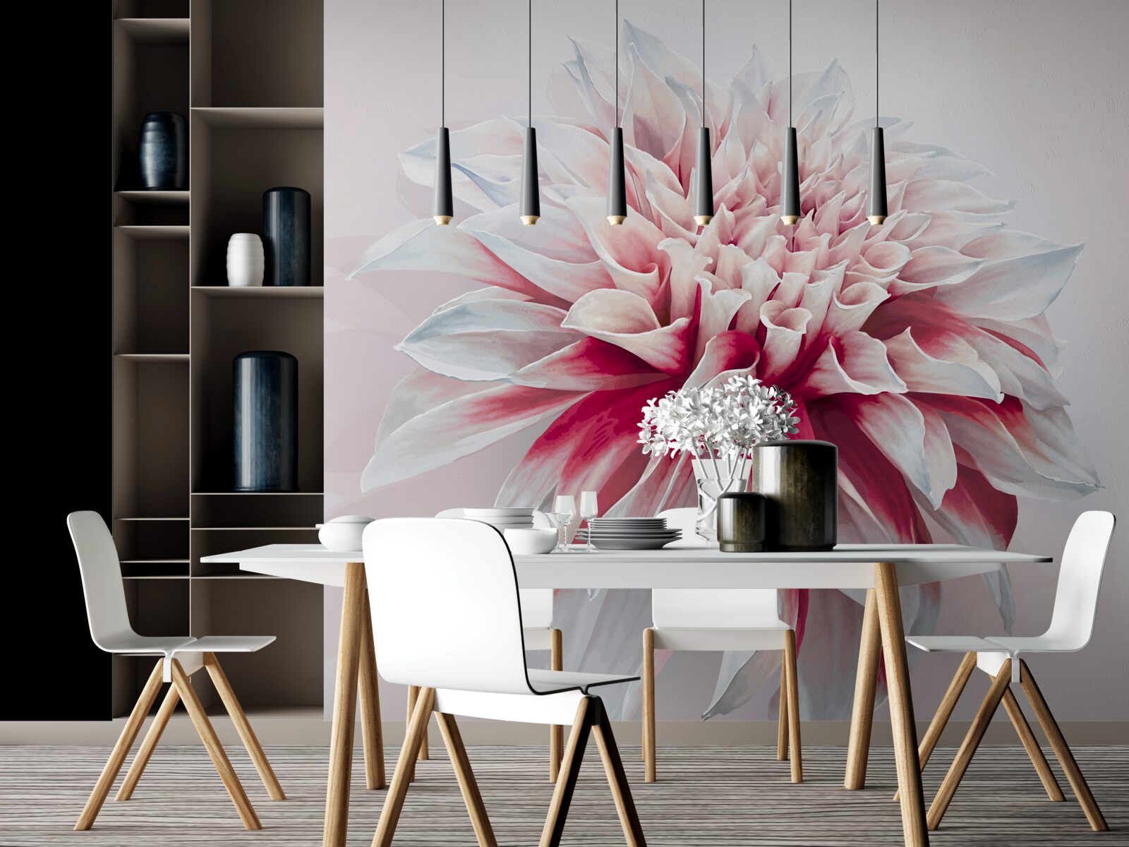 Fotobehang prachtige astra donut in rood en wit