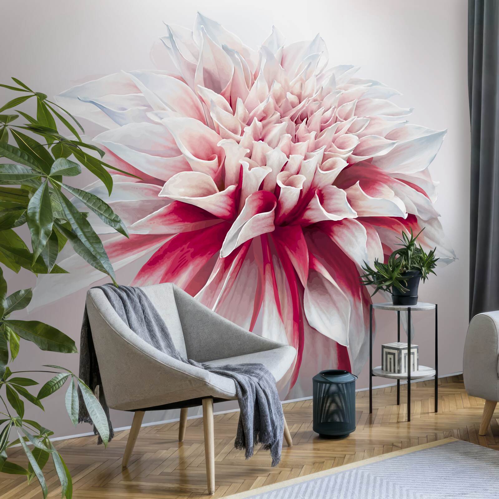 Fotobehang prachtige astra donut in rood en wit