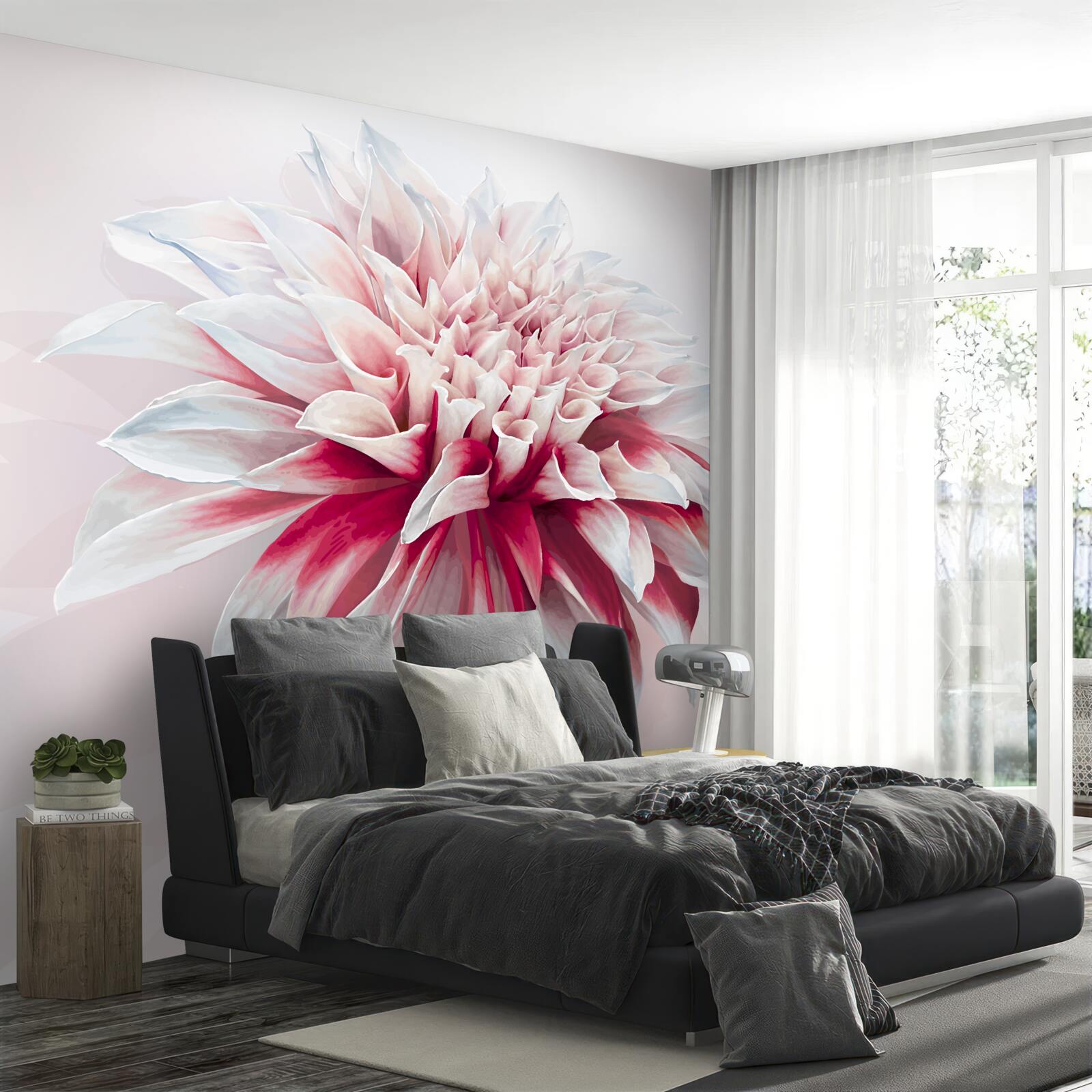 Fotobehang prachtige astra donut in rood en wit