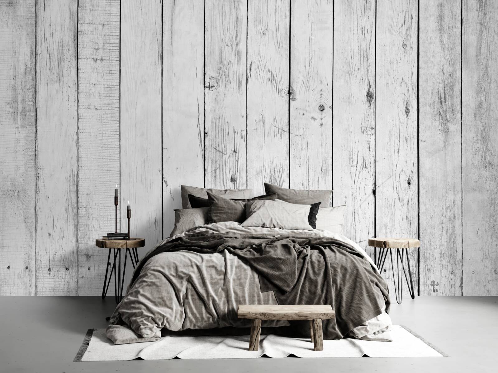 Fotobehang wit parket