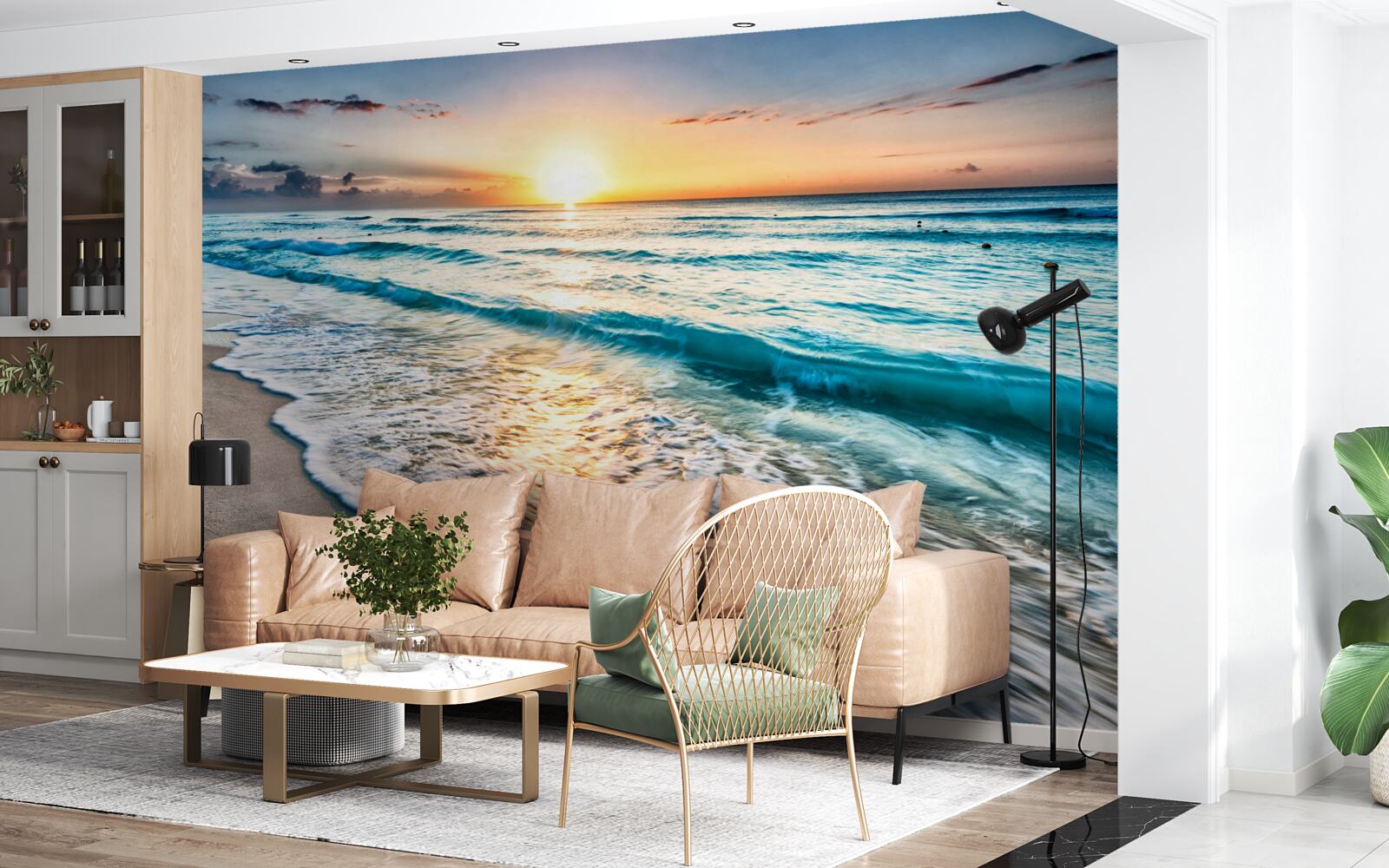 Fotobehang de zee in zonlicht