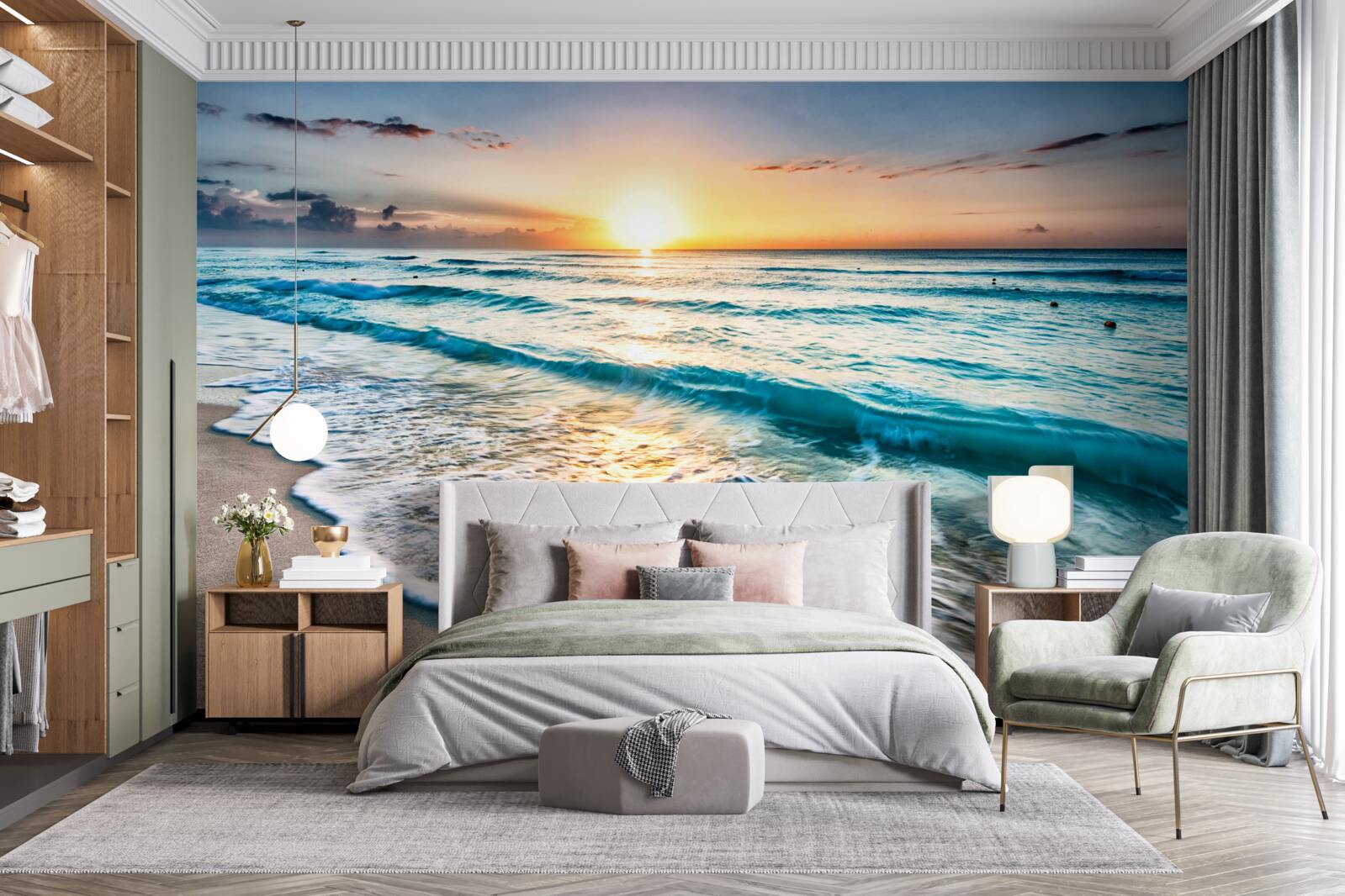 Fotobehang de zee in zonlicht