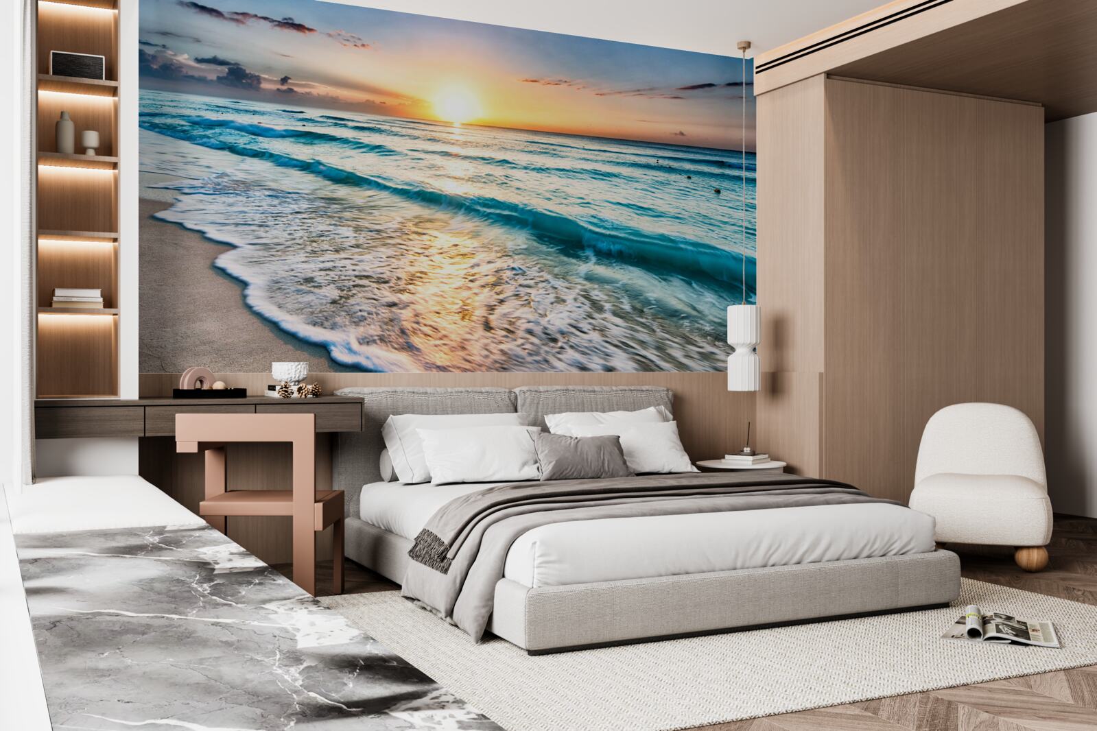 Fotobehang de zee in zonlicht