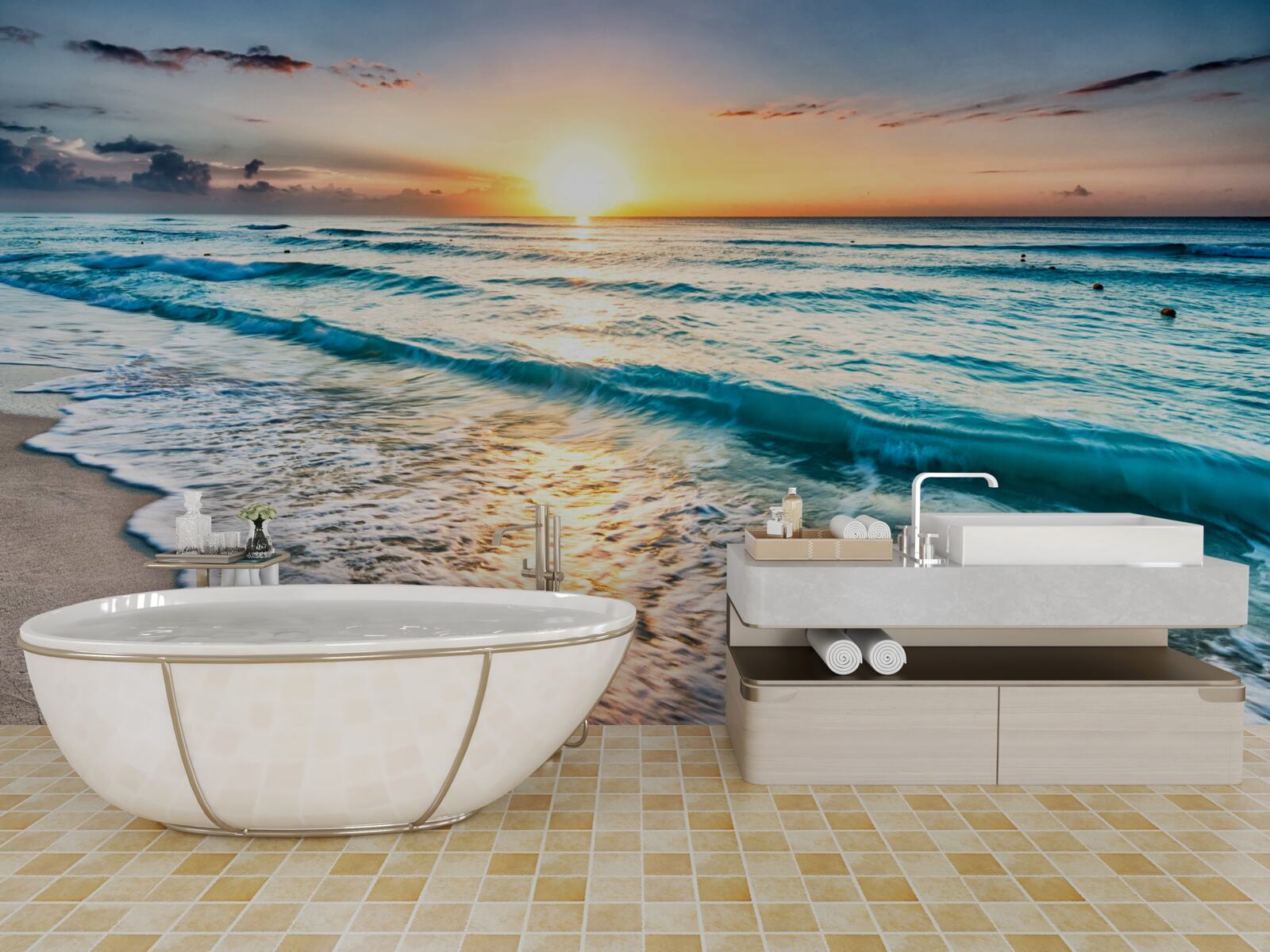 Fotobehang de zee in zonlicht