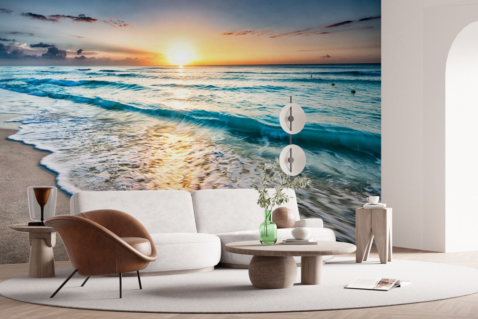 Fotobehang de zee in zonlicht