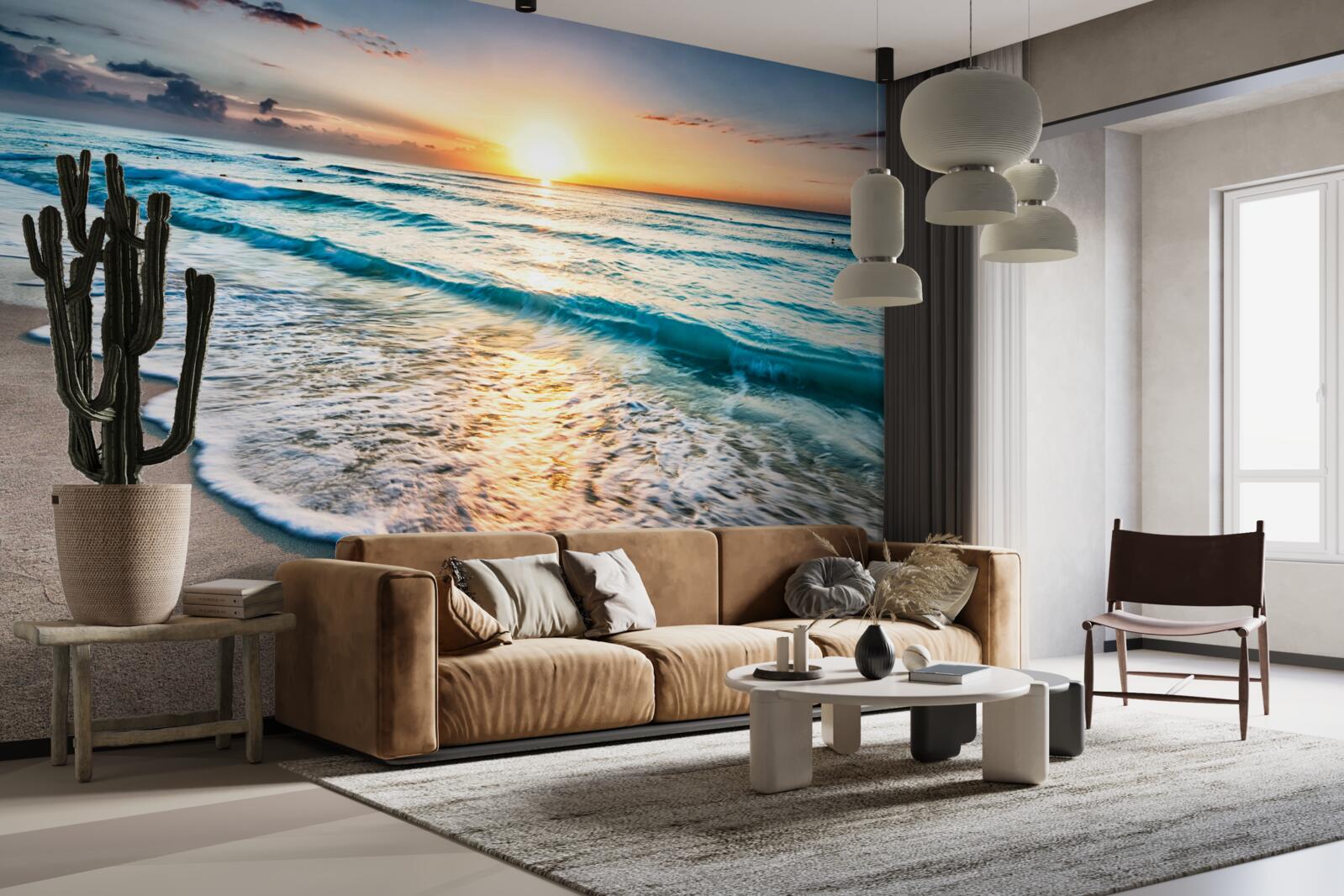 Fotobehang de zee in zonlicht