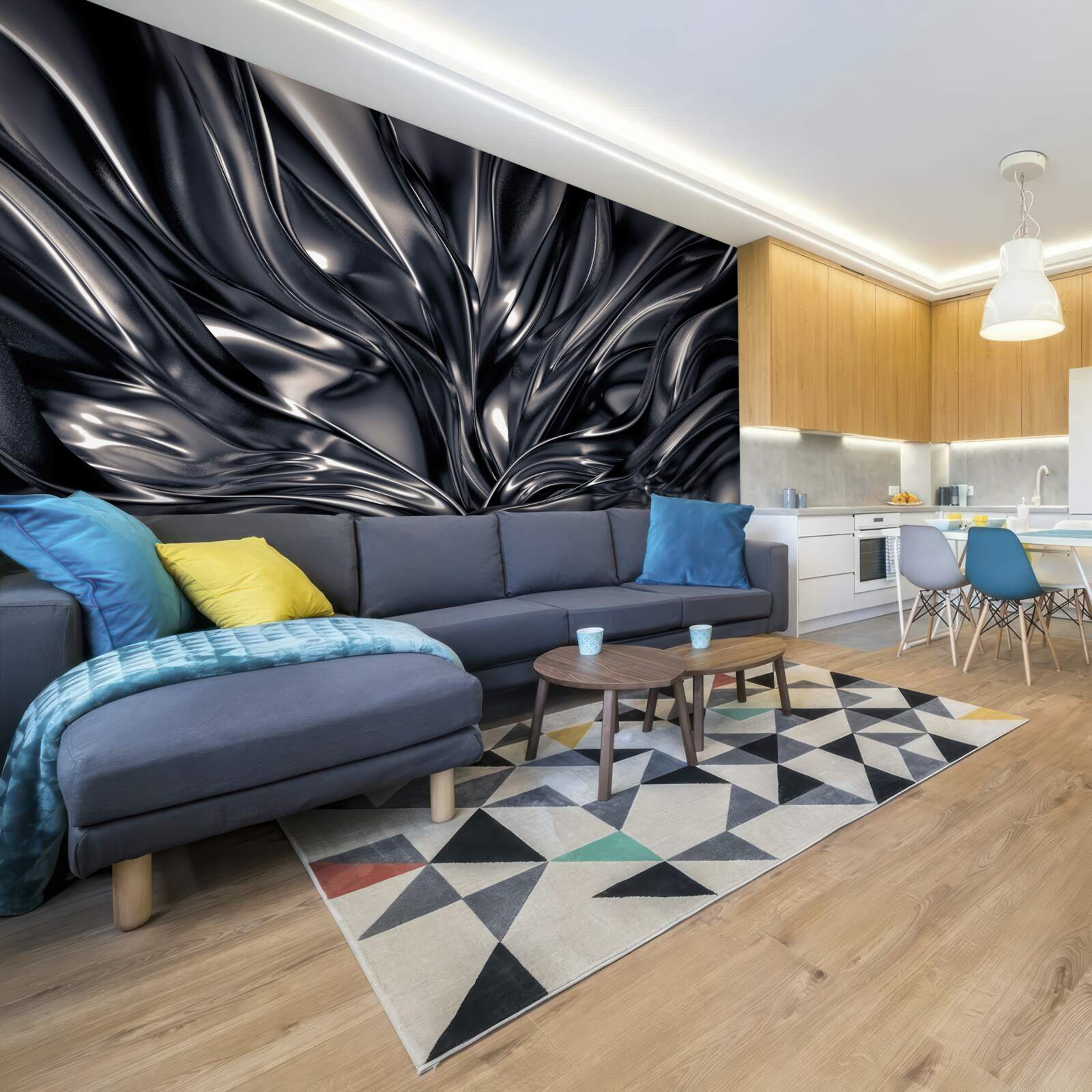 Fotobehang waterdruppels in een nachtelijk meer