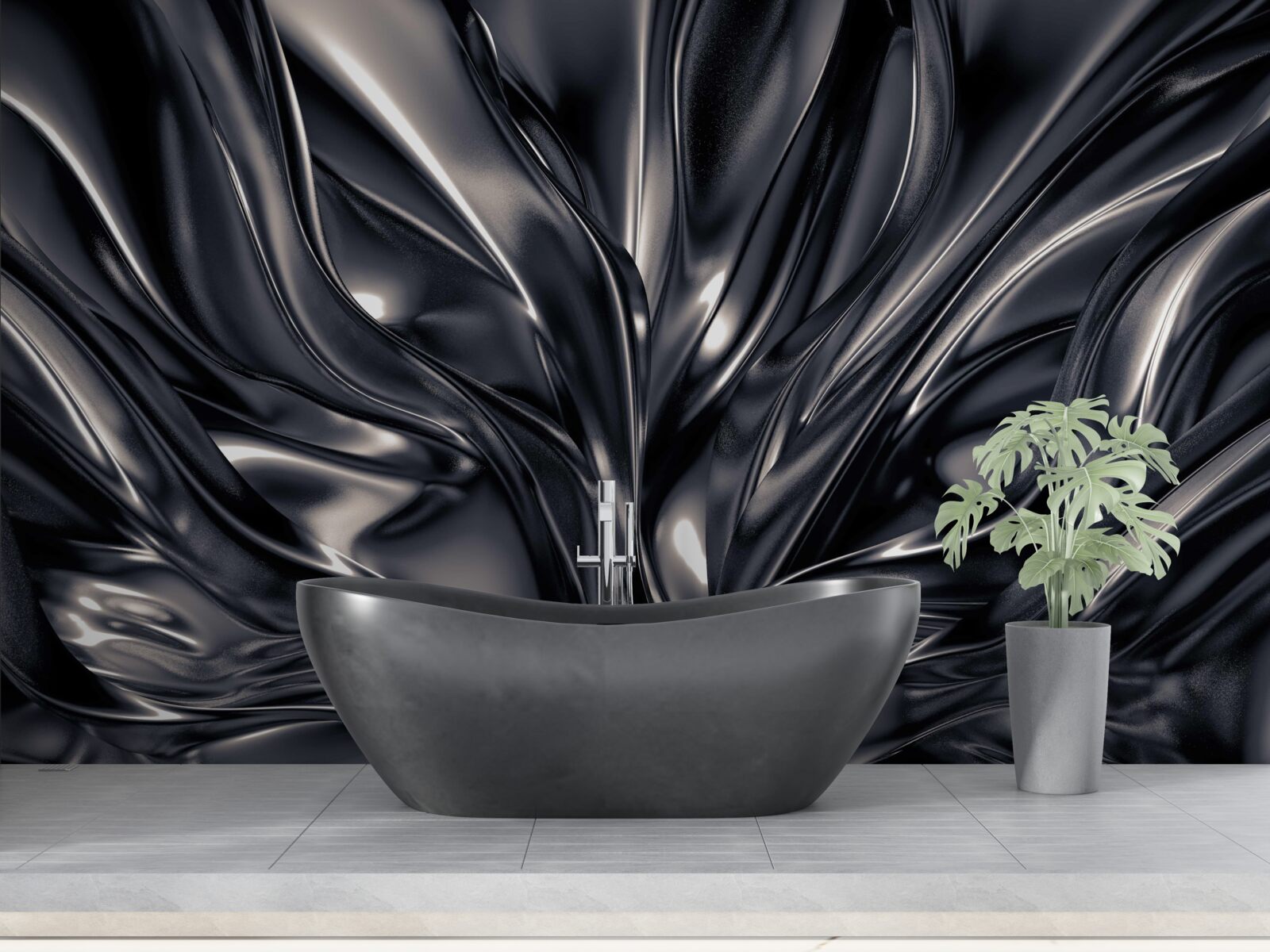 Fotobehang waterdruppels in een nachtelijk meer