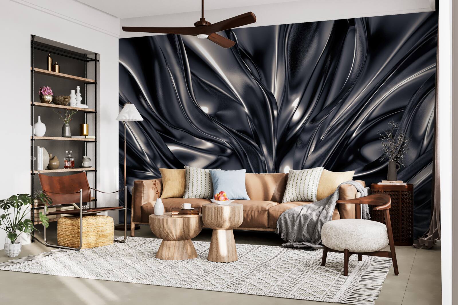 Fotobehang waterdruppels in een nachtelijk meer