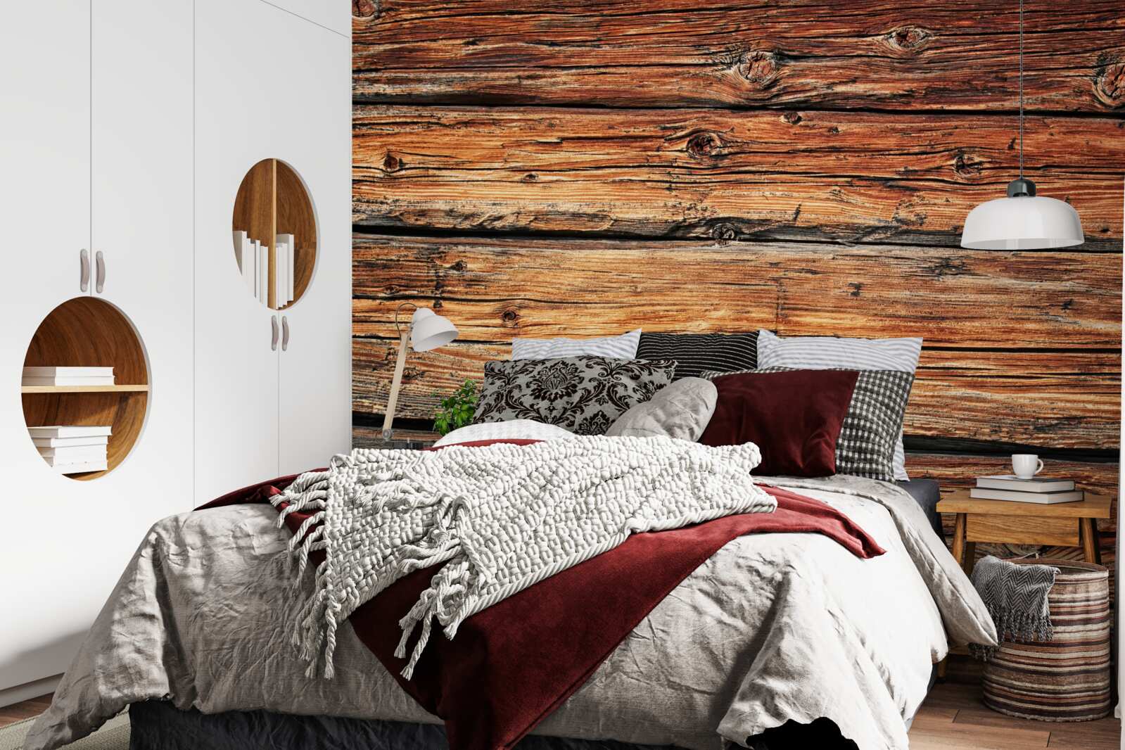 Fotobehang onbeschermd licht houten bord