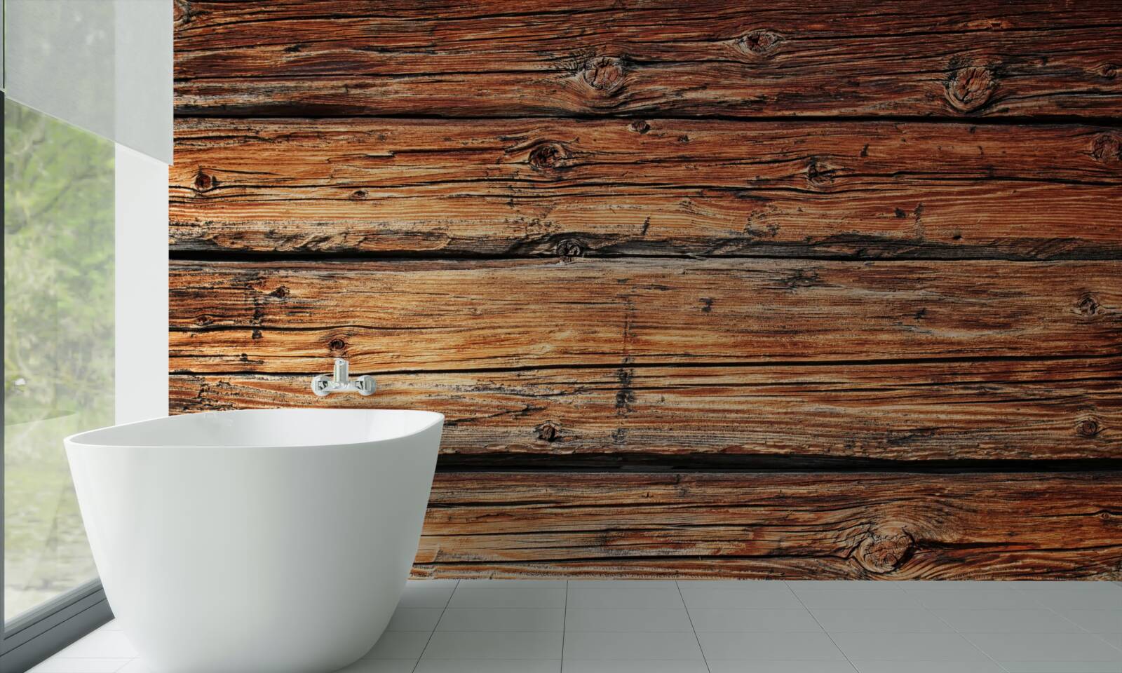 Fotobehang onbeschermd licht houten bord