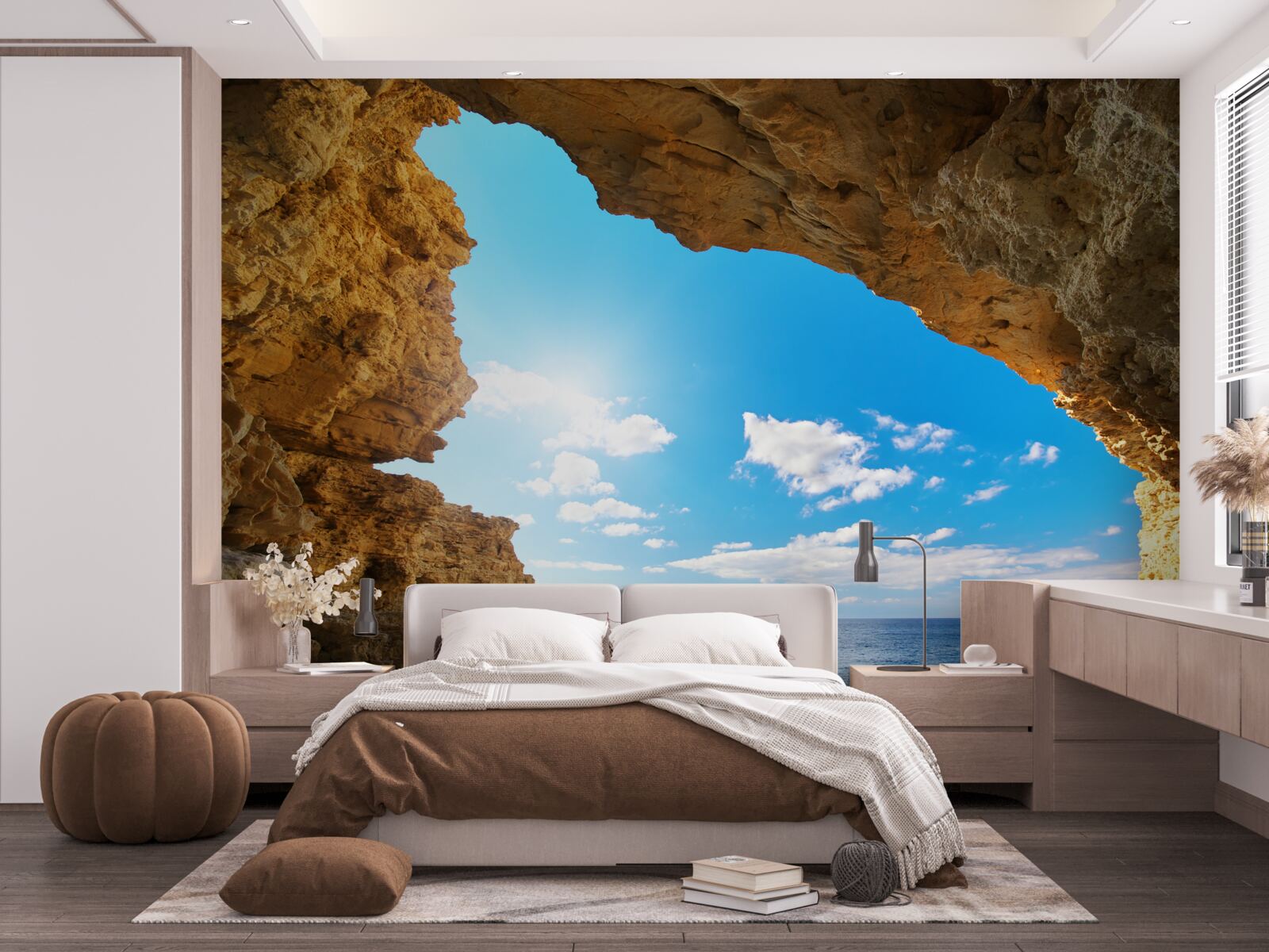 Fotobehang de lucht boven de oceaan is absoluut helder