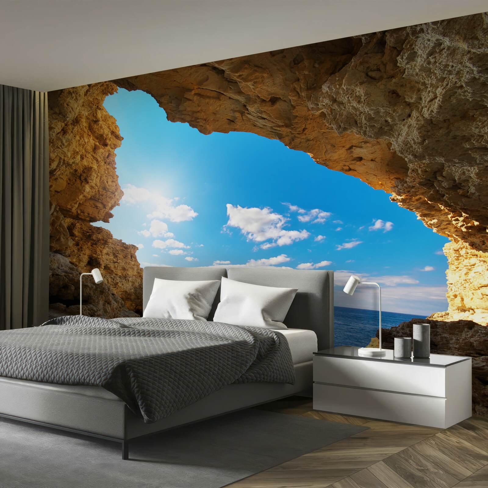 Fotobehang de lucht boven de oceaan is absoluut helder