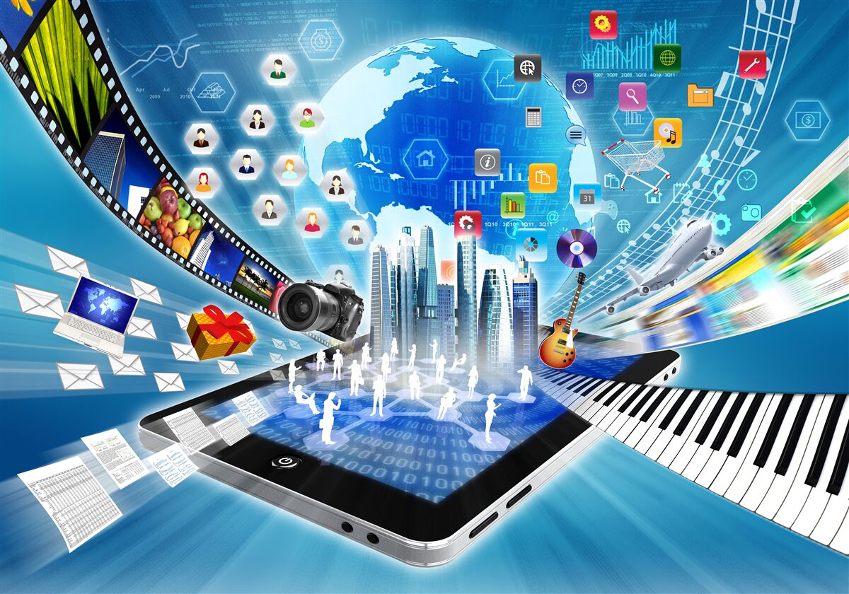 Fotobehang abstracte digitale soundtrack