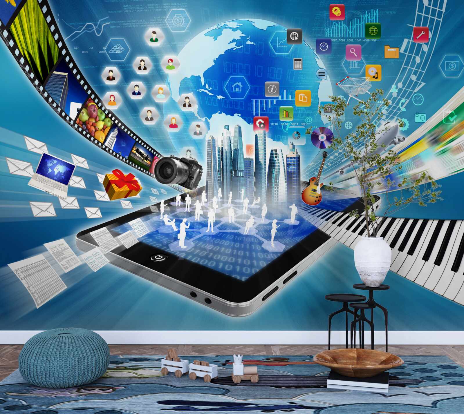 Fotobehang abstracte digitale soundtrack