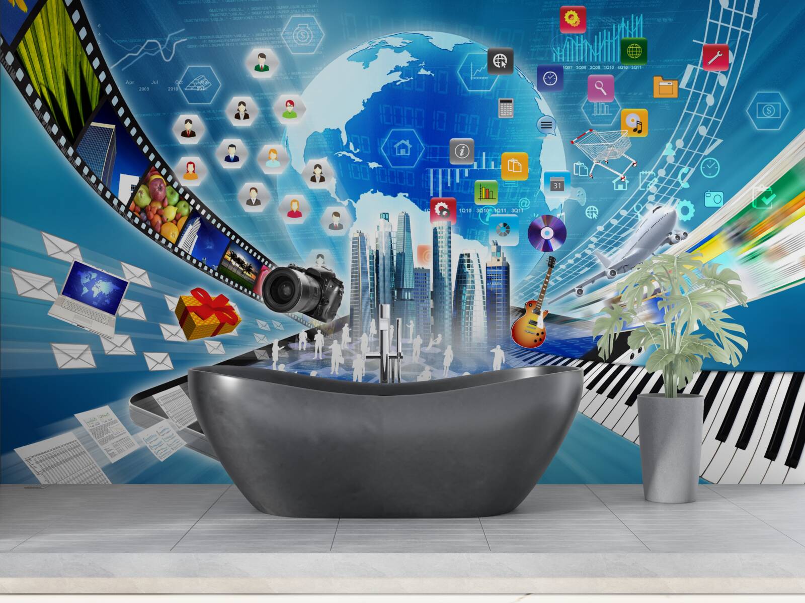 Fotobehang abstracte digitale soundtrack