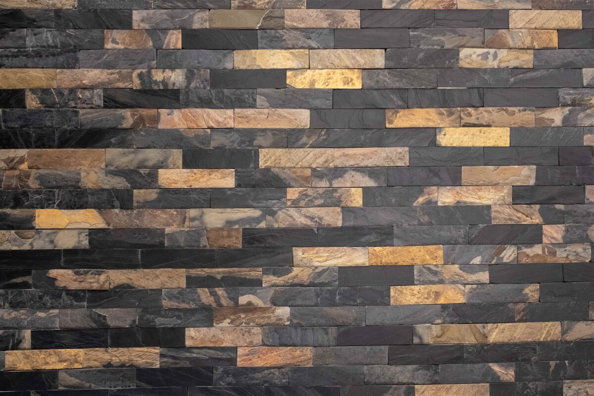 Fotobehang zwart-gouden steen horizontaal geplaatst