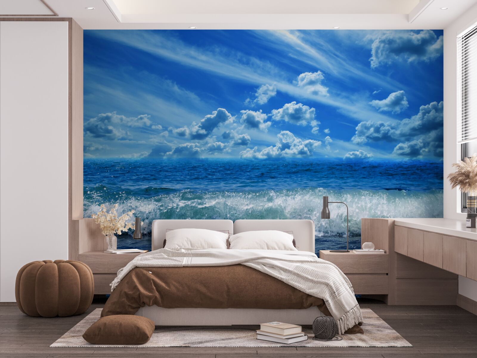 Fotobehang turbulent blauw water ruimte