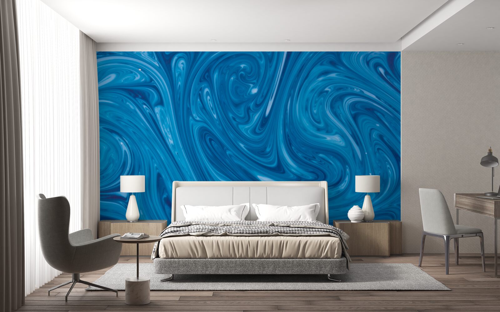 Fotobehang schommelingen van de blauwe zee